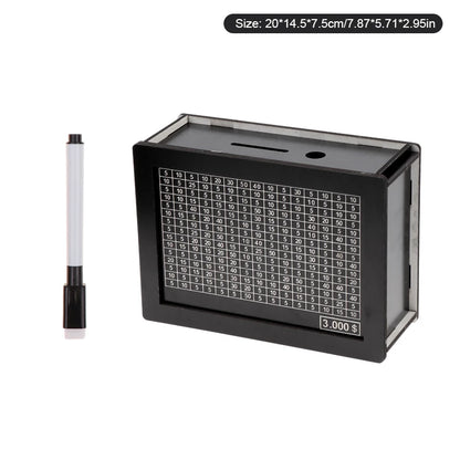 USD Black Reusable Piggy Bank With Money Goal Counter Piggy Bank DIY Saving Money Box For Helps The Habit Of Saving