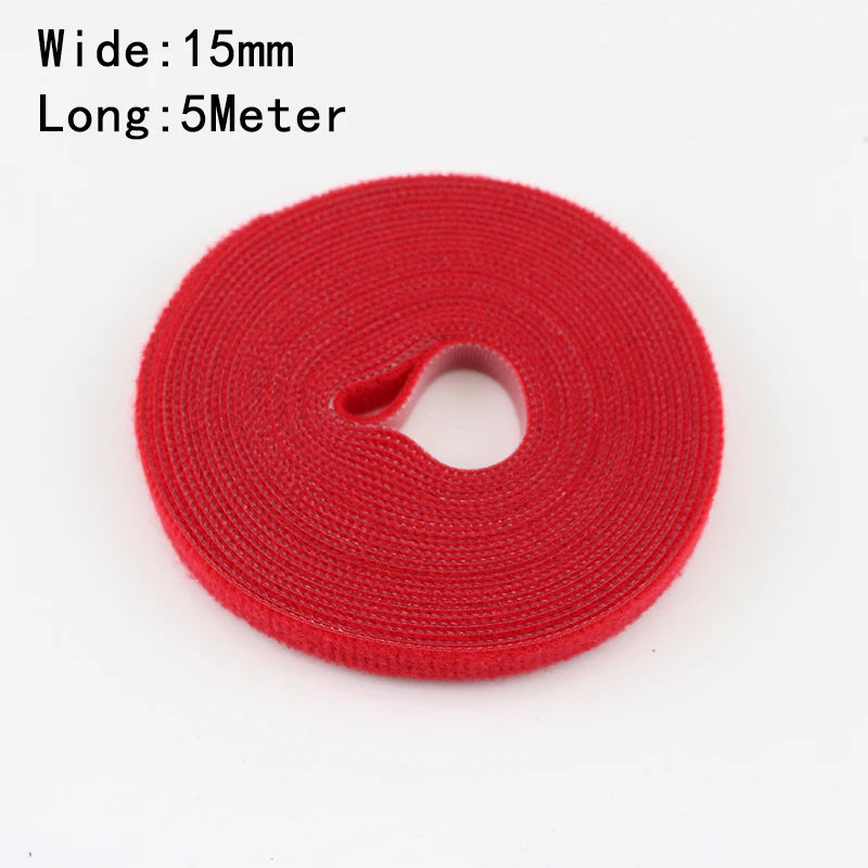 Wholesale 2/5M/Roll 12mm Width Cable Organizer USB Cable Winder Management nylon Free Cut Ties Mouse earphone Cord cable ties