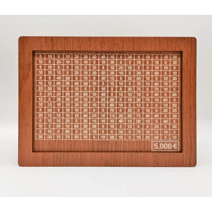 1000/2000/3000/5000/10000 Euro Money Box Wooden Piggy Bank with Reusable Money Box with Saving Goal and Numbers Boxes 1