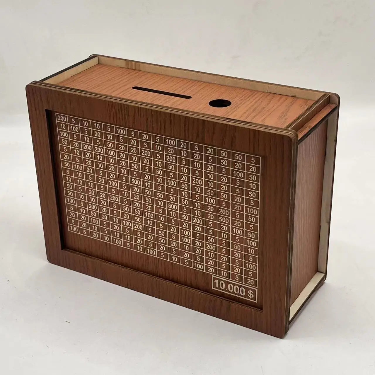 Money Box, Piggy Bank, Wood Money Bank, Reusable Money Box with Saving Goal and Numbers To Check for Helps The Habit of Saving