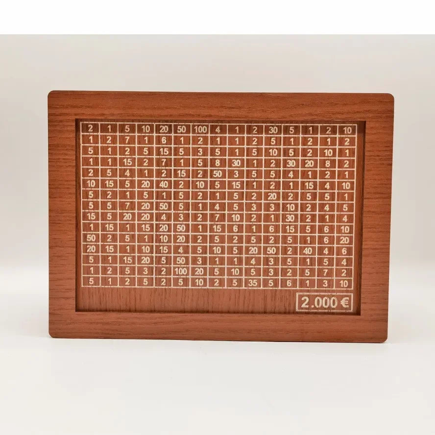 1000/2000/3000/5000/10000 Euro Money Box Wooden Piggy Bank with Reusable Money Box with Saving Goal and Numbers Boxes 1