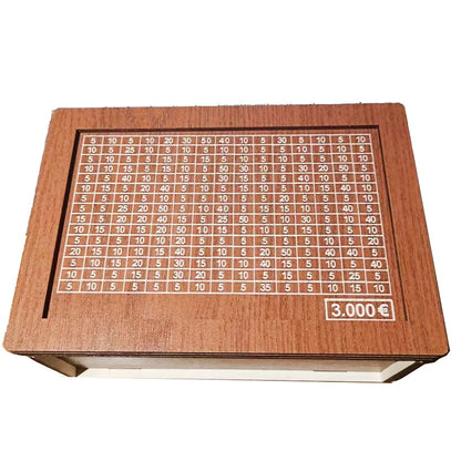 Money Box, Piggy Bank, Wood Money Bank, Reusable Money Box with Saving Goal and Numbers To Check for Helps The Habit of Saving