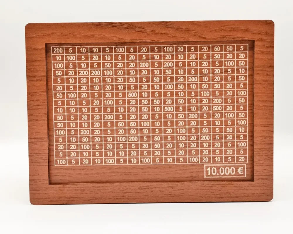 1000/2000/3000/5000/10000 Euro Money Box Wooden Piggy Bank with Reusable Money Box with Saving Goal and Numbers Boxes 1