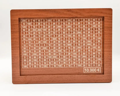 1000/2000/3000/5000/10000 Euro Money Box Wooden Piggy Bank with Reusable Money Box with Saving Goal and Numbers Boxes 1