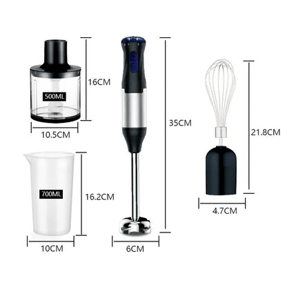 1000W Kitchen Immersion Blender 4 in 1 Stainless Steel handhold veggie Meat Chopper leg Whisk smothie pack