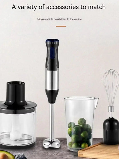 1000W Kitchen Immersion Blender 4 in 1 Stainless Steel handhold veggie Meat Chopper leg Whisk smothie pack