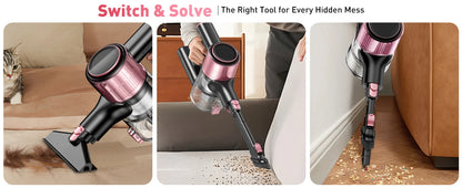 Cordless Vacuum Cleaner, 40Kpa/500W/45min 10 in 1 Powerful Stick Vacuum Cleaner for Home Pet Hair/Hard Floor/Carpet