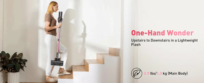 Cordless Vacuum Cleaner, 40Kpa/500W/45min 10 in 1 Powerful Stick Vacuum Cleaner for Home Pet Hair/Hard Floor/Carpet