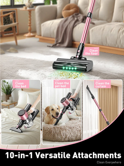 Cordless Vacuum Cleaner, 40Kpa/500W/45min 10 in 1 Powerful Stick Vacuum Cleaner for Home Pet Hair/Hard Floor/Carpet