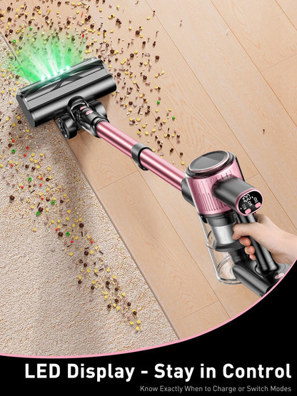 Cordless Vacuum Cleaner, 40Kpa/500W/45min 10 in 1 Powerful Stick Vacuum Cleaner for Home Pet Hair/Hard Floor/Carpet