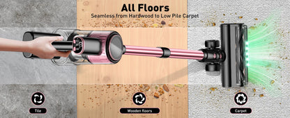 Cordless Vacuum Cleaner, 40Kpa/500W/45min 10 in 1 Powerful Stick Vacuum Cleaner for Home Pet Hair/Hard Floor/Carpet