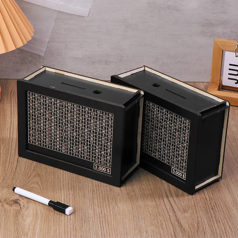 USD Black Reusable Piggy Bank With Money Goal Counter Piggy Bank DIY Saving Money Box For Helps The Habit Of Saving