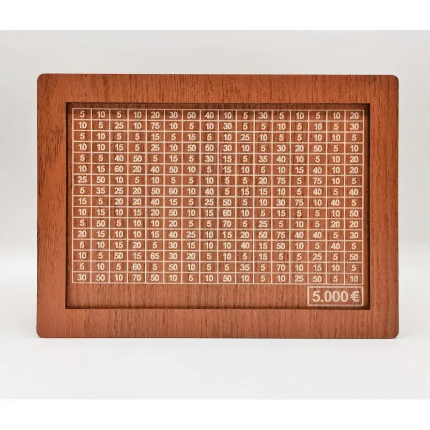 1000/2000/3000/5000/10000 Euro Money Box Wooden Piggy Bank with Reusable Money Box with Saving Goal and Numbers Boxes 1