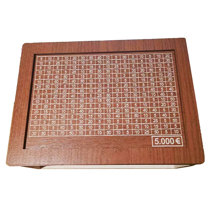 Money Box, Piggy Bank, Wood Money Bank, Reusable Money Box with Saving Goal and Numbers To Check for Helps The Habit of Saving