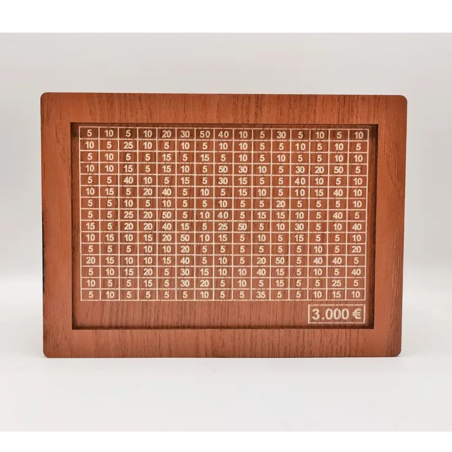 1000/2000/3000/5000/10000 Euro Money Box Wooden Piggy Bank with Reusable Money Box with Saving Goal and Numbers Boxes 1