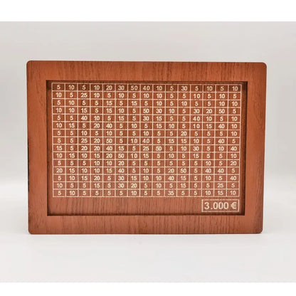 1000/2000/3000/5000/10000 Euro Money Box Wooden Piggy Bank with Reusable Money Box with Saving Goal and Numbers Boxes 1